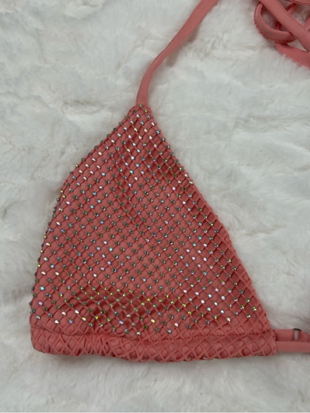 Outcast Rhinestone Triangle Bikini Top S - Picture 2 of 3